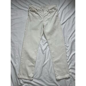 Women's MNG Mar White Denim Straight Jeans Size 8